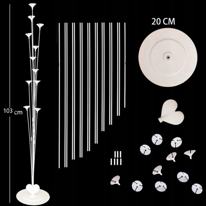 Stojak na balony Dekoracje DUŻY 103cm 11 balony EAN (GTIN) 5905317688062