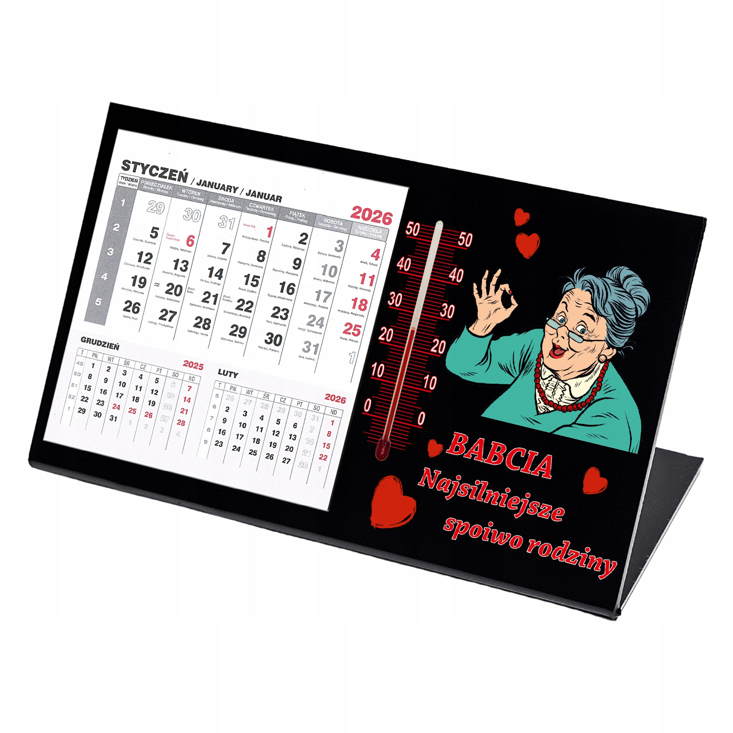 Kalendář 2026 Den Prarodičů Na Stůl S Věnováním a Fotkou