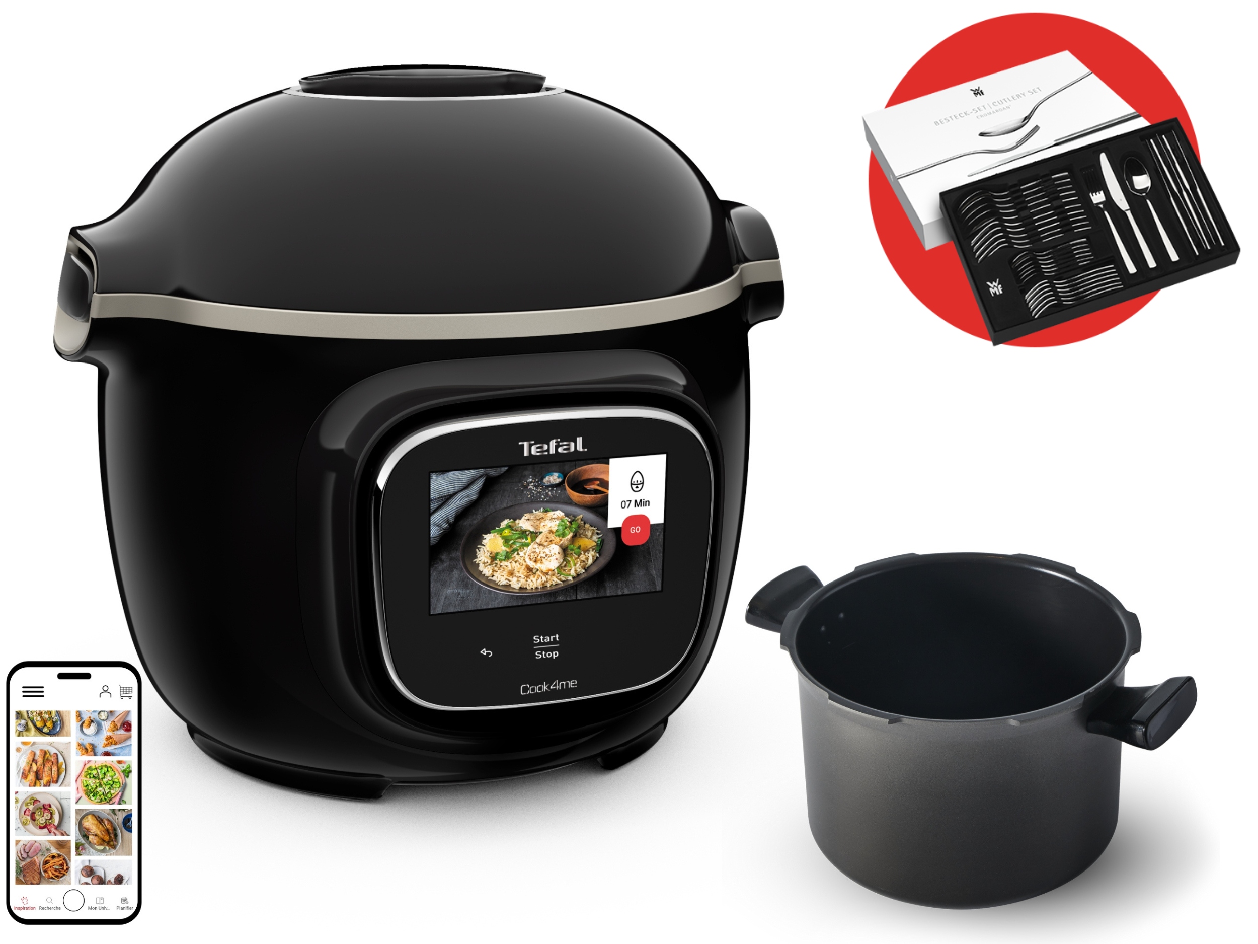 Multicooker Tefal Cook4me Touch CY912 szybkowar 6l Wi-fi 13 funkcji czarny