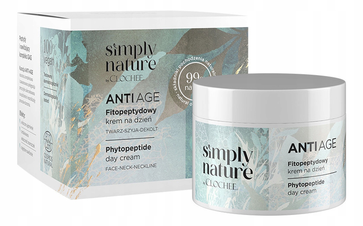 Clochee Simply Nature fytopeptidový denní krém AntiAge 50 ml