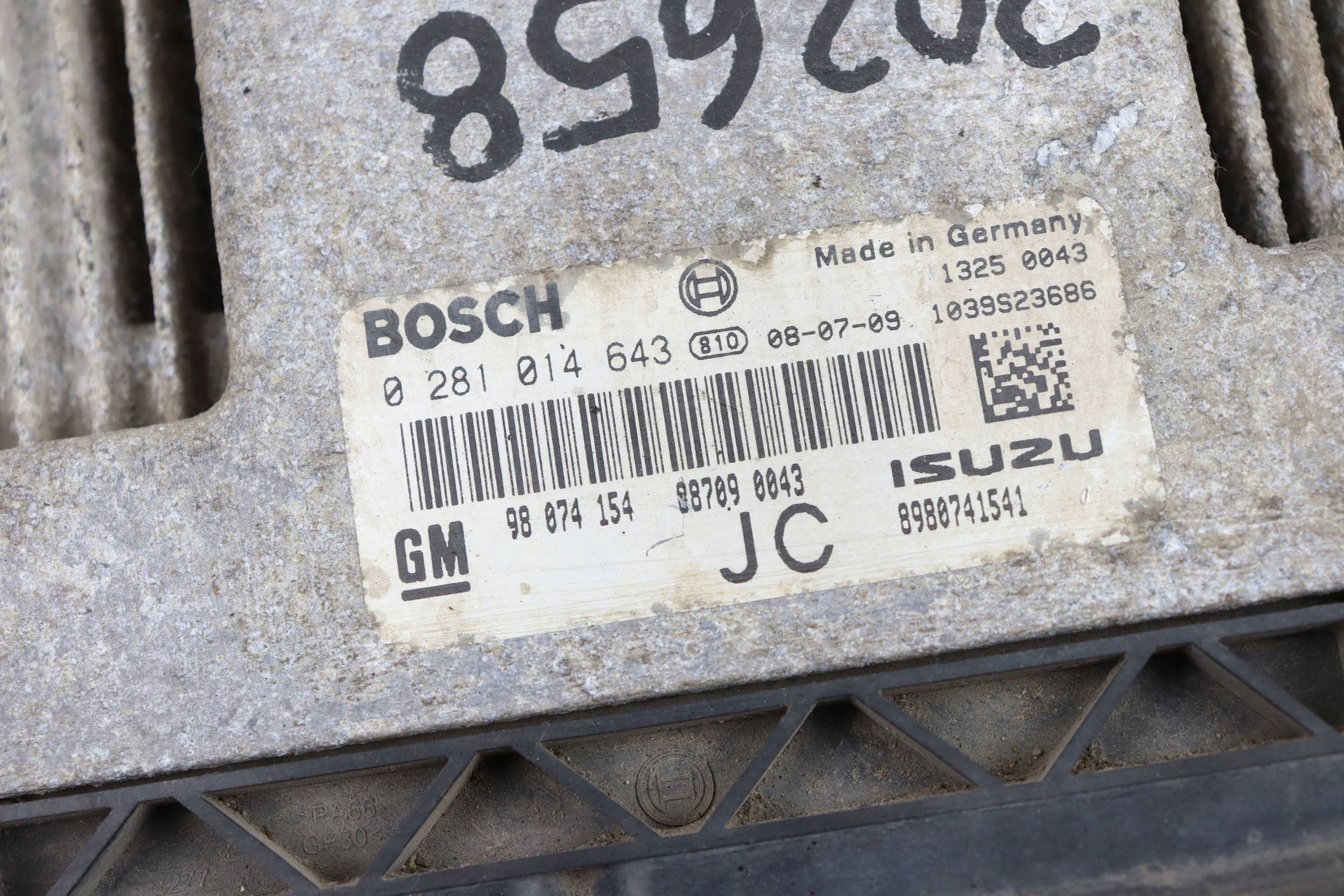 OPEL ASTRA H III computer control unit of the engine 1.7 CDTI 98074154 0281014643