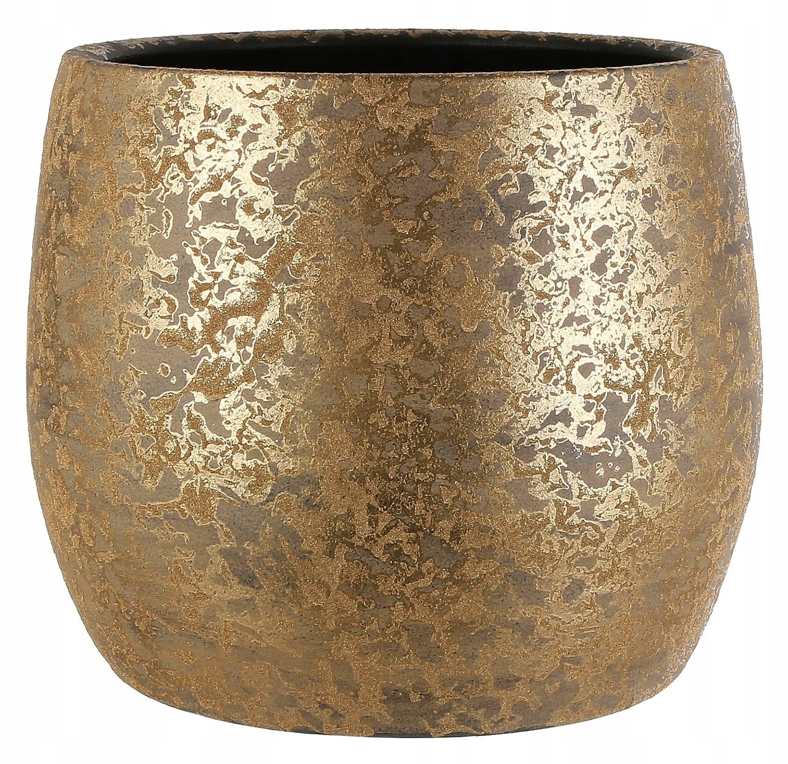 

zdobiona złota ceramiczna donica Clemente 38/31 cm