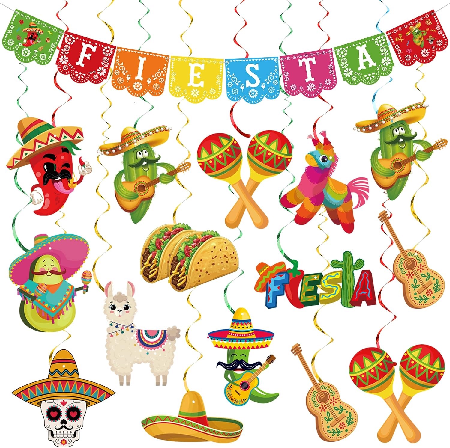 Baner Fiesta 25 szt. meksykańska dekoracja na przyjęcie Cinco de Mayo