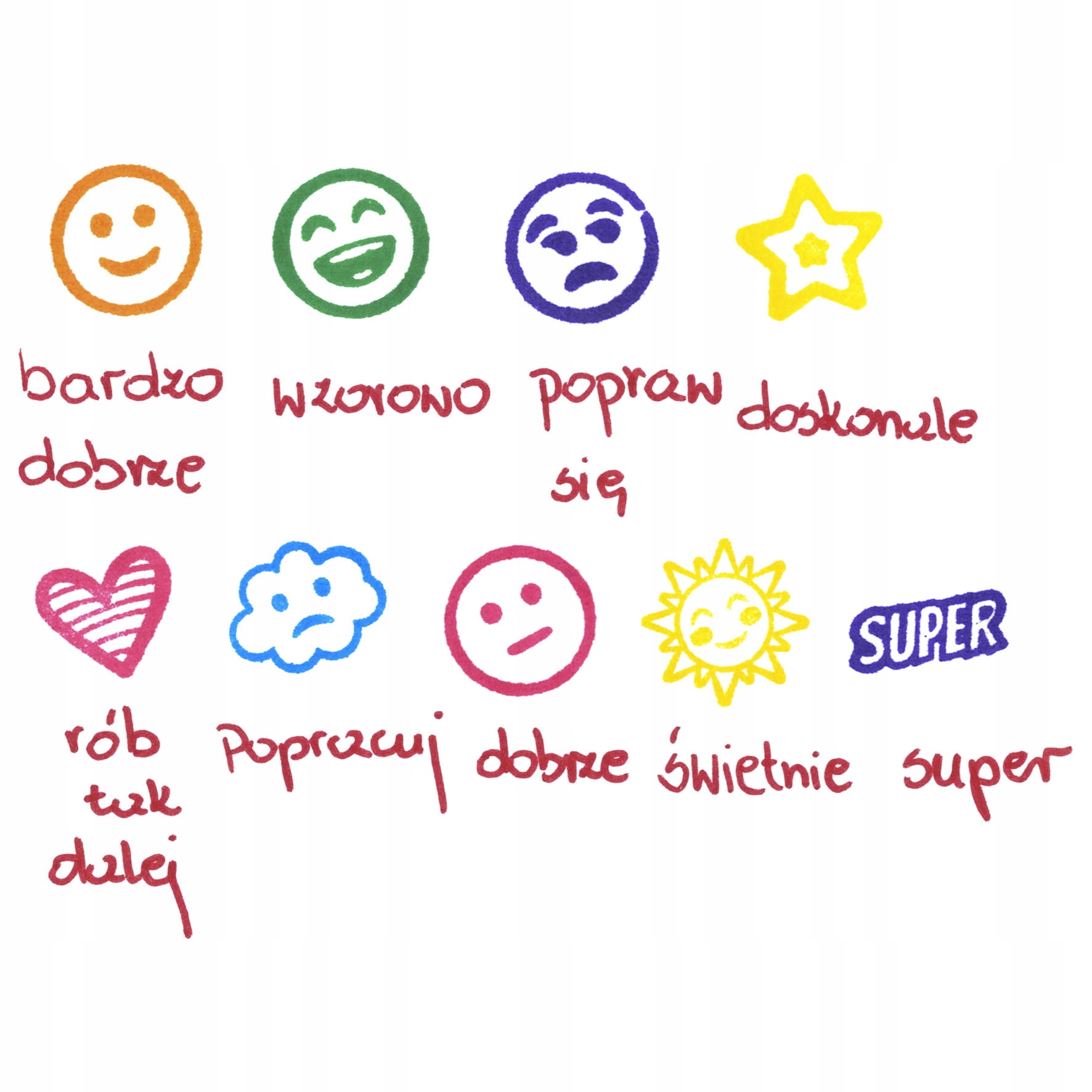 STEMPELKI PIECZĄTKI MOTYWUJĄCE DLA DZIECI BUŹKI Bohater brak