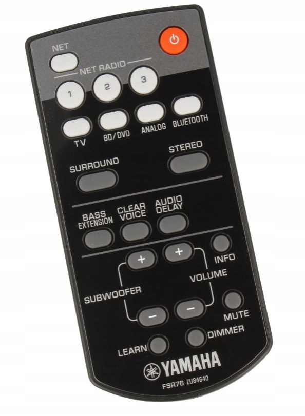 Dálkový Ovladač Yamaha FSR76 ZU846400 Soundbar YAS306