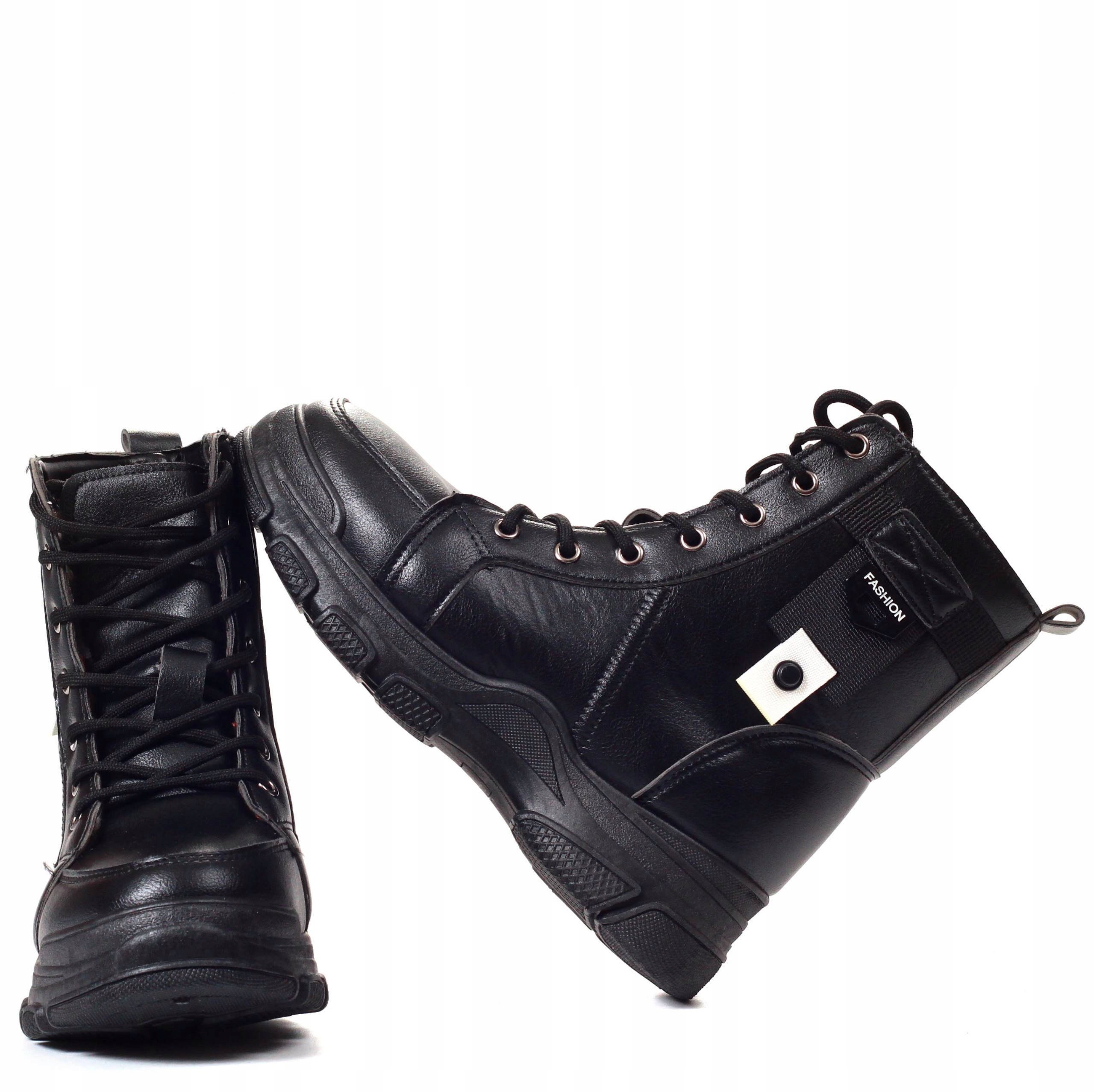 TRAPERKI BOTKI DAMSKIE OCIEPLANE SUWAK GLANY Rozmiar 39