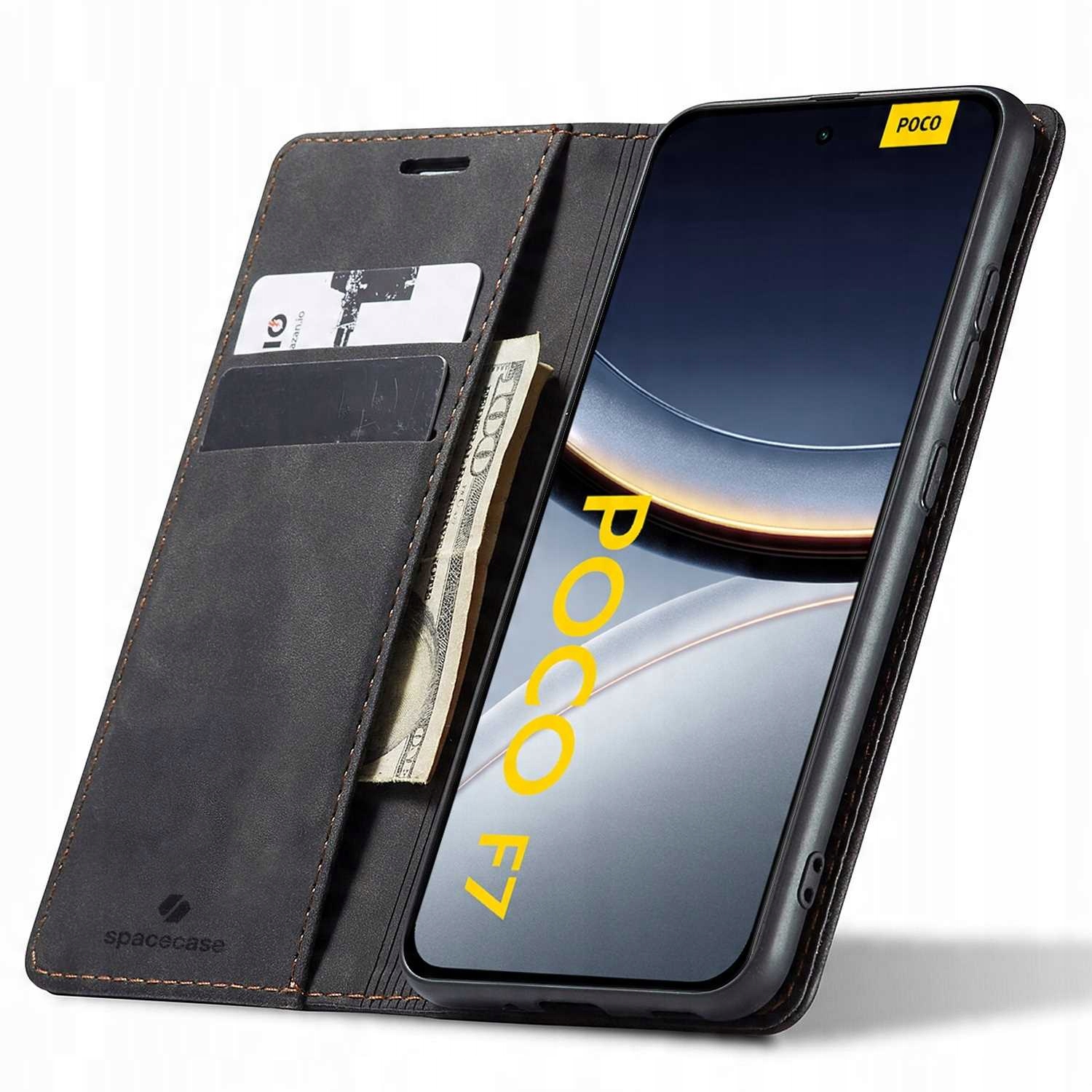 Spacecase Peněženkové pouzdro Poco F7 5G černé