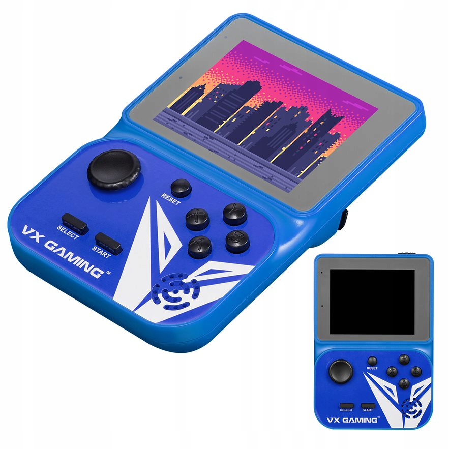VX Gaming Przenośna konsola do gier retro z kartą Micro Sd 4 Gb niebieska