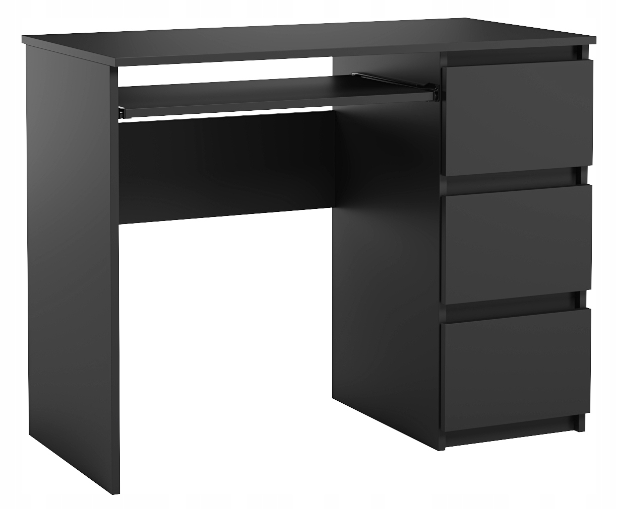 Biurko Szkolne Komputerowe 3 Szuflady Heini Czarne
