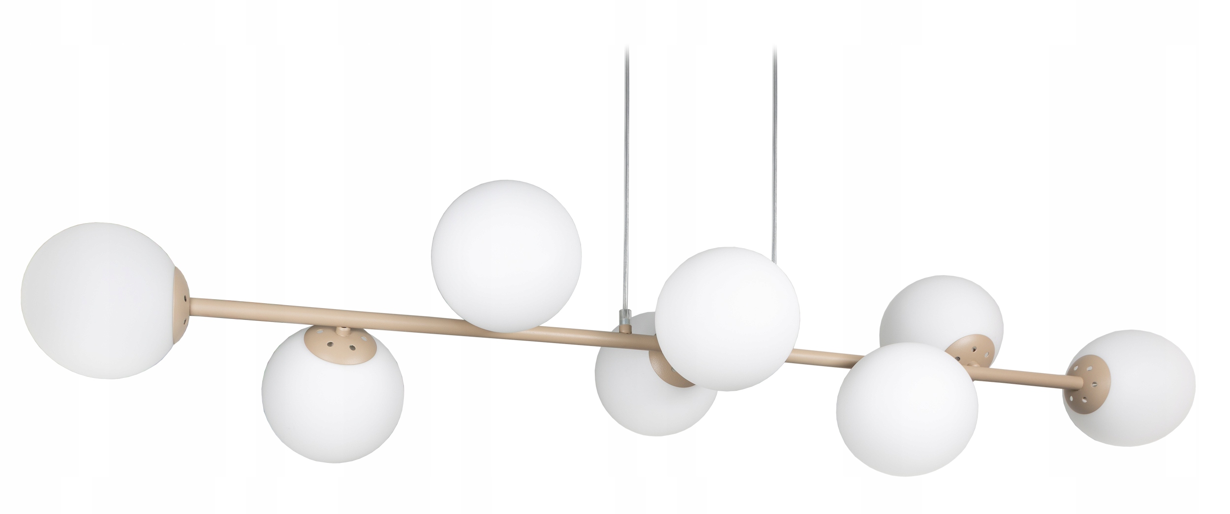 LAMPA WISZĄCA SUFITOWA ŻYRANDOL NOWOCZESNA ECRU BEŻ BIAŁE KULE LOFT LED