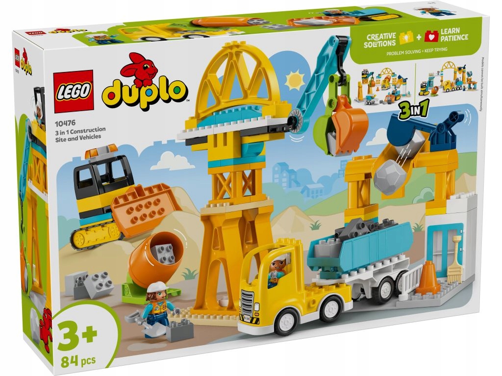 Lego 10476 Duplo Stavební náměstí s vozidly 3v1