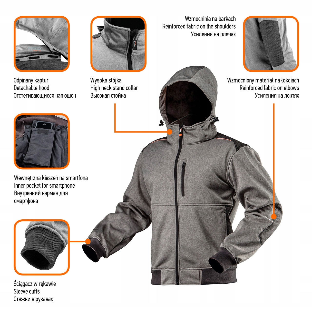 CIEPŁA I MOCNA KURTKA ROBOCZA SOFTSHELL NEO XL/54 Rozmiar XL