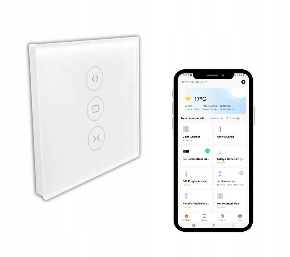 WiFi Inteligentní spínač záclony Roleta Alexa Hlasové ovládání