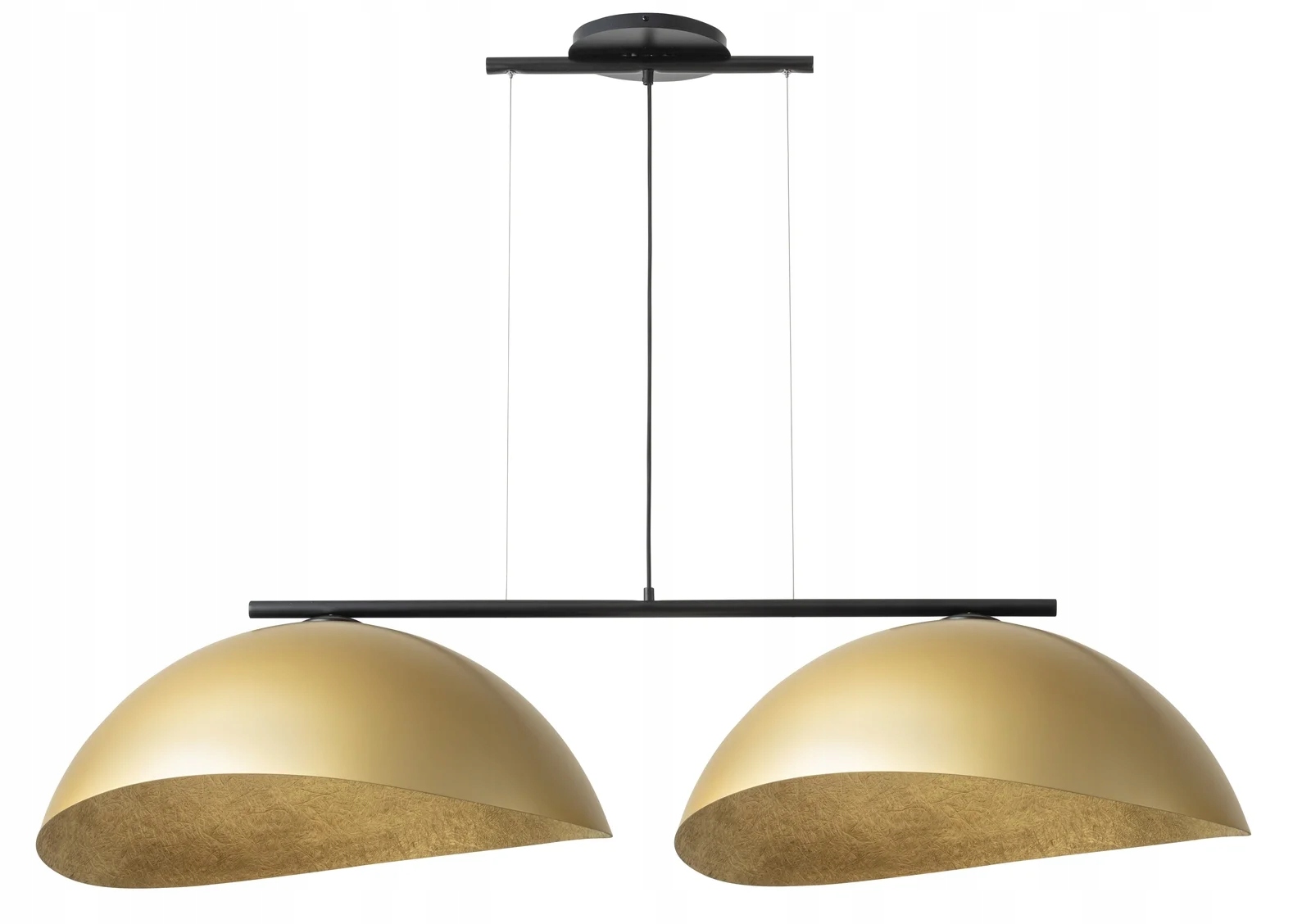 Sigma Závesná lampa čierna so zlatými kupolami 2xE27 solárna 68 cm