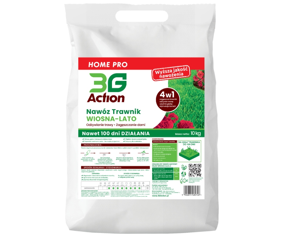 Nawóz Do Trawników Do Trawy 10KG Eko Biogardena 3G Action