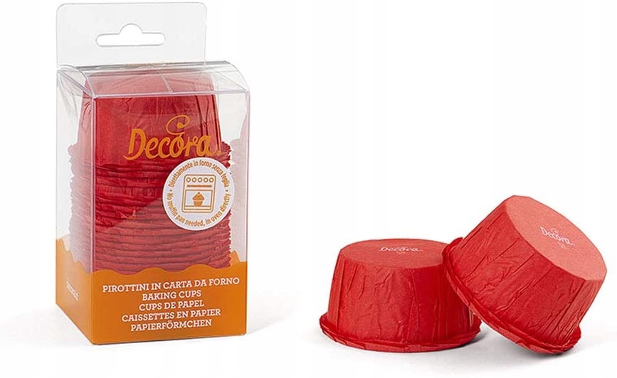 

Papilotki na muffinki Decora czerwone, 25 szt.