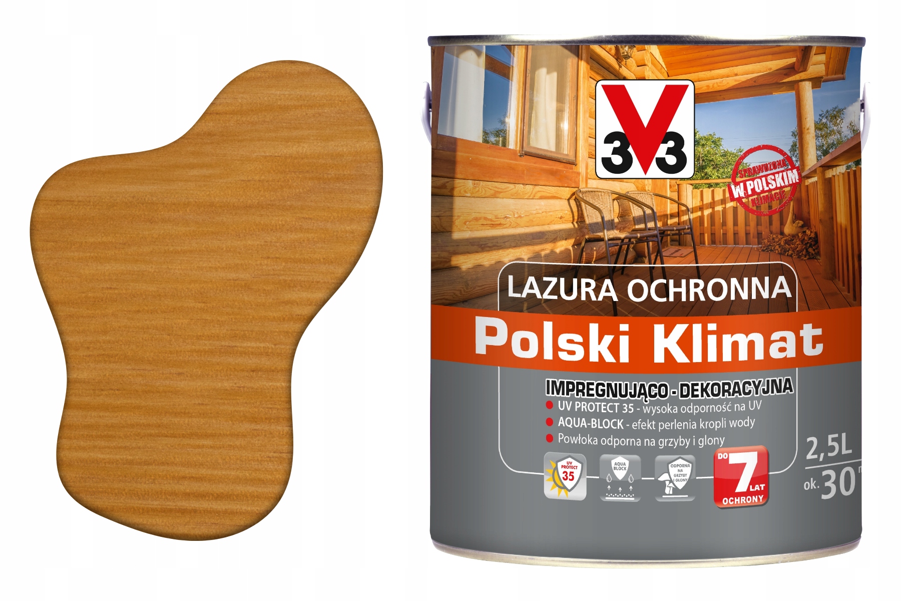 3V3 Lakierobejca Wiezby Dach Impregnat Dekoracyjna Do Drewna Extra 2.5L