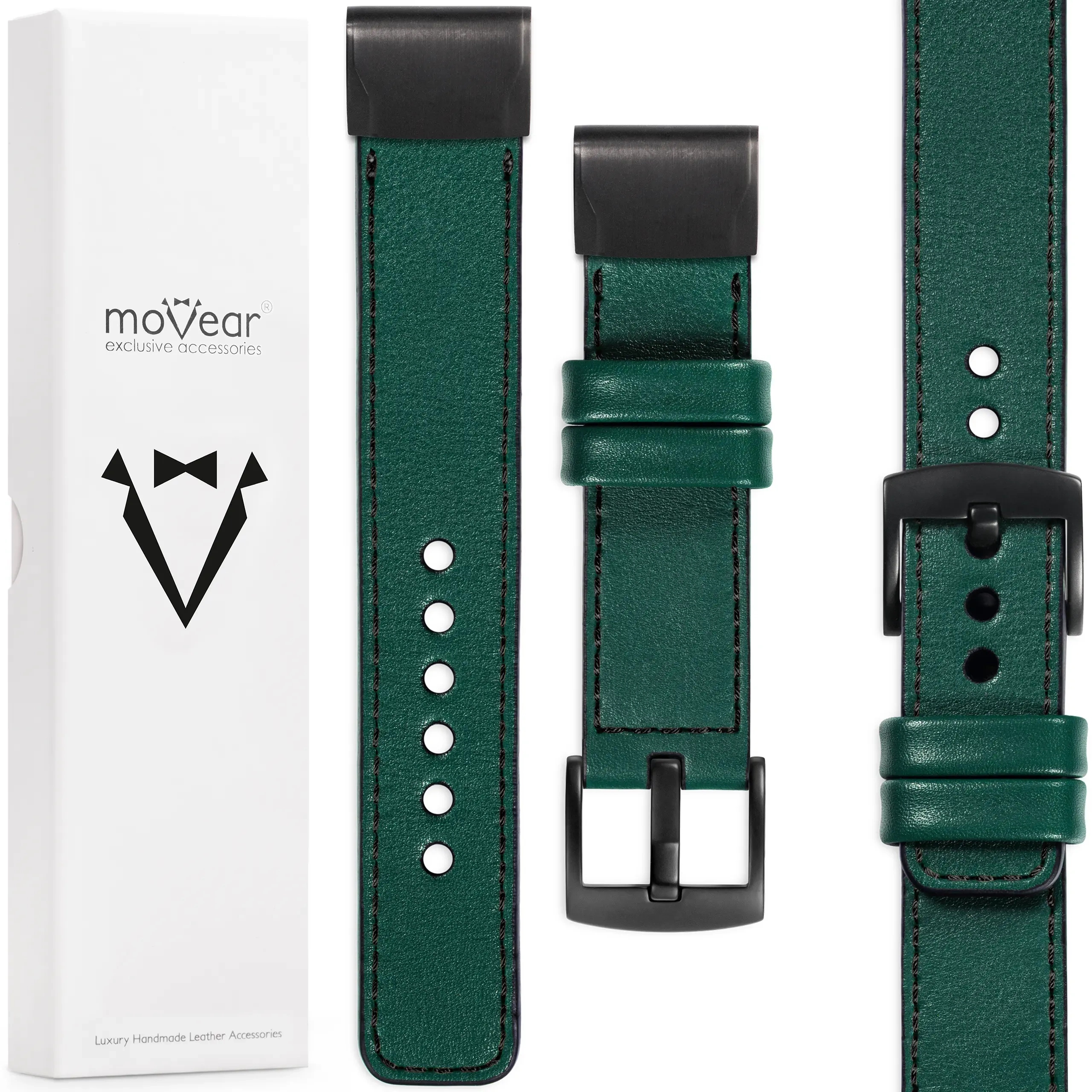 Prémiový řemínek pro Garmin QuickFit 26 mm Fenix 8X 7X 6X 5X kožený Polský