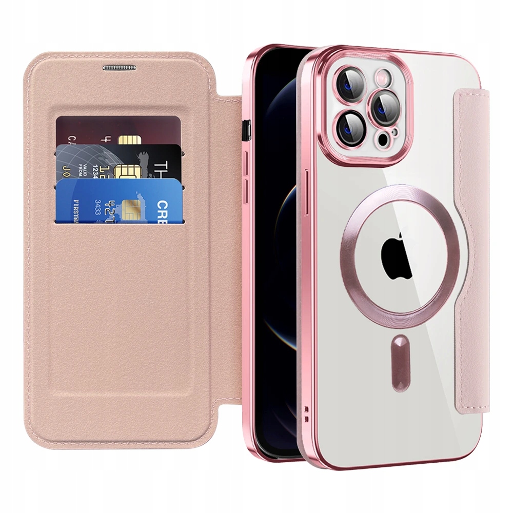 Techsuit SmartMag Book etui na iPhone 12 Pro Max różowe