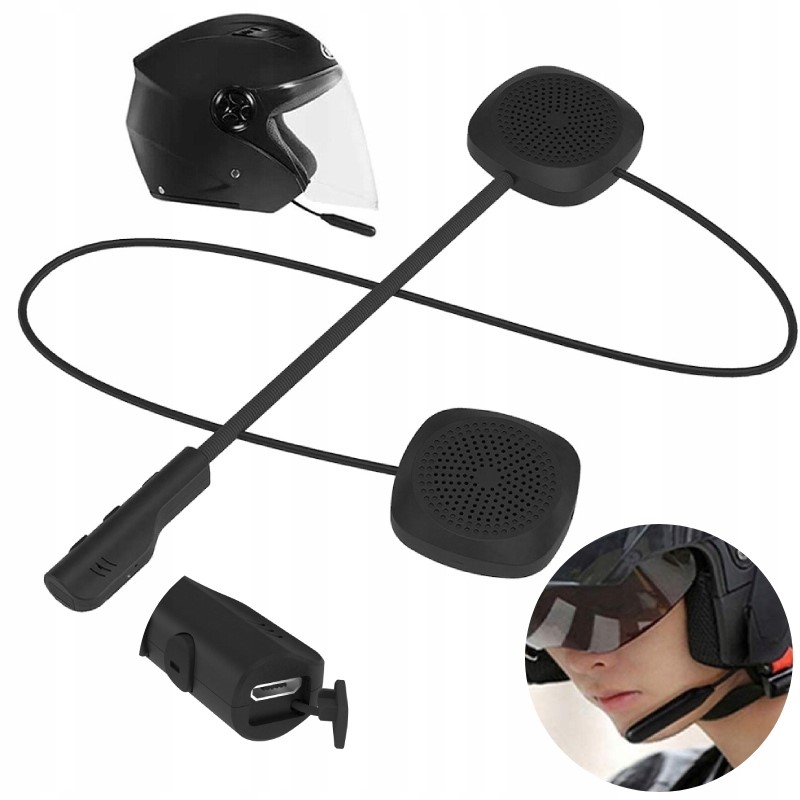 SŁUCHAWKI BLUETOOTH KASK MOTOCYKL DO KASKU MUZYKA ZESTAW SŁUCHAWKOWY BT8 Stan opakowania oryginalne