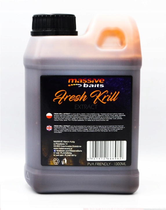 Massive Baits Liquid Fresh Krill Extract 1l dodatek do przynęt