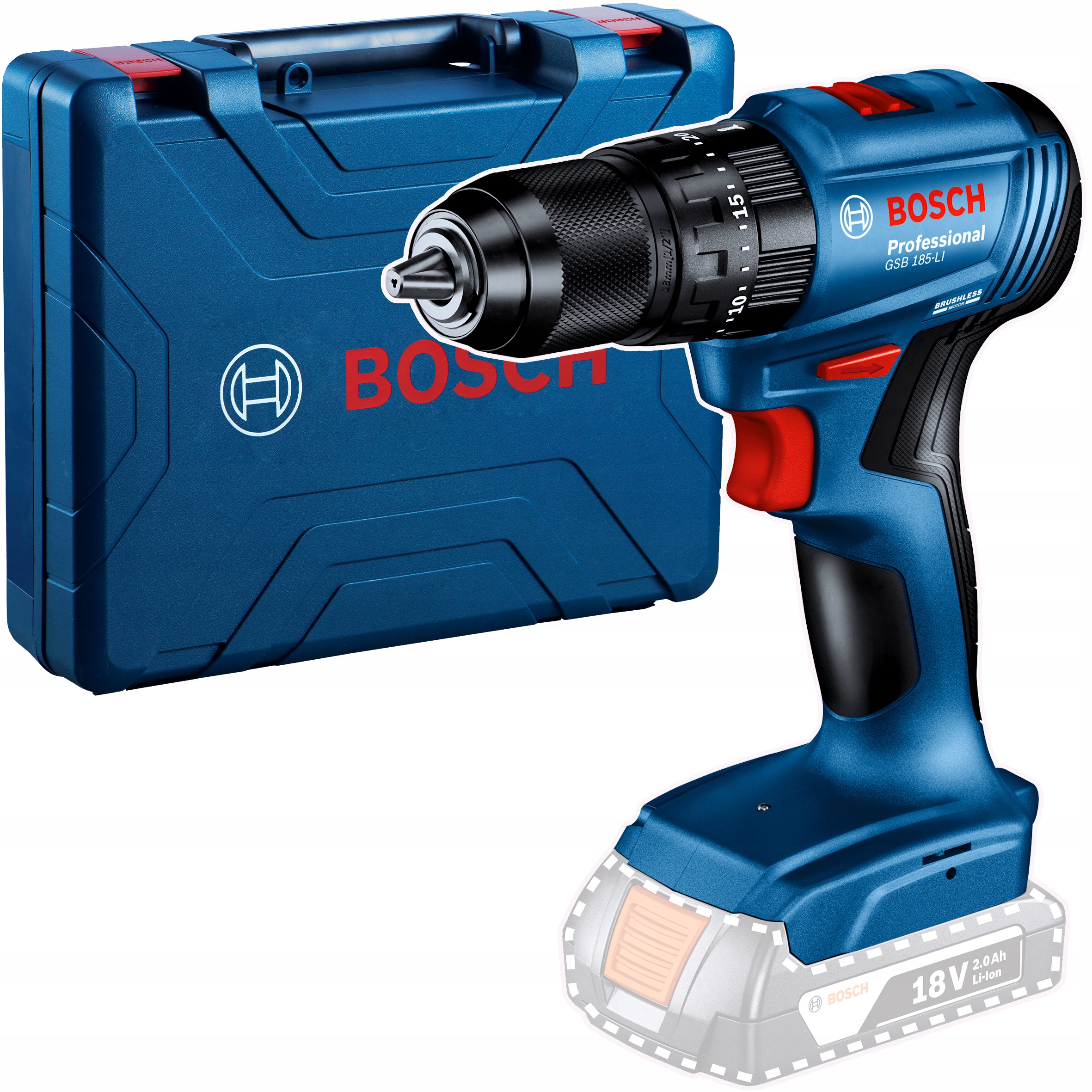 Wiertarko-wkrętarka udarowa 50Nm Bosch Gsb 185-LI Solo 06019k3103