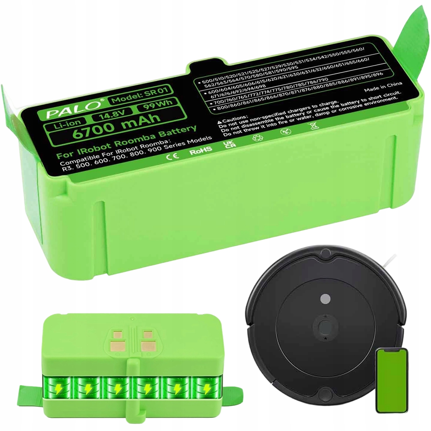 Baterie Akumulátor Pro IRobot Roomba 900/800/700 Vysavač Výkonná 14,8 V 7600 mAh