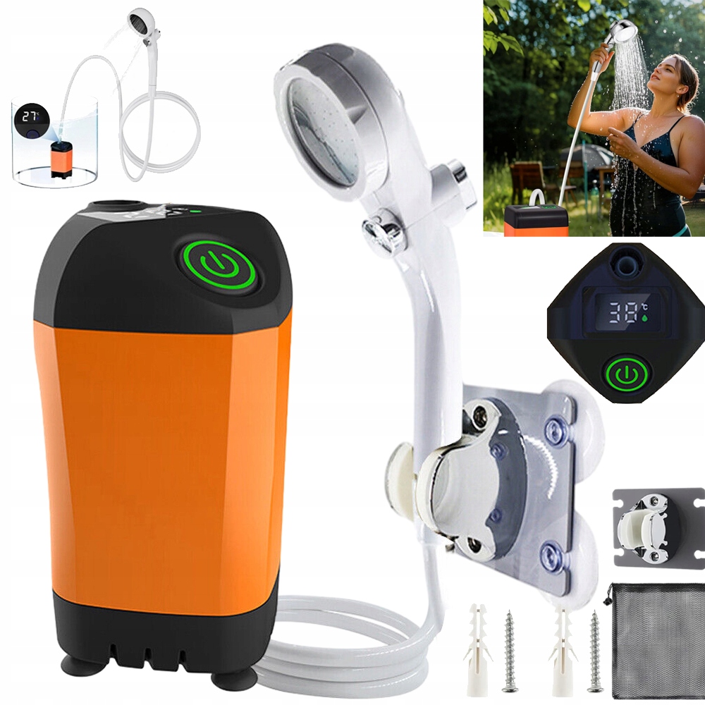 Prysznic Kempingowy Turystyczny Solarny Przenośny Polowy Natrysk 48000 Mah