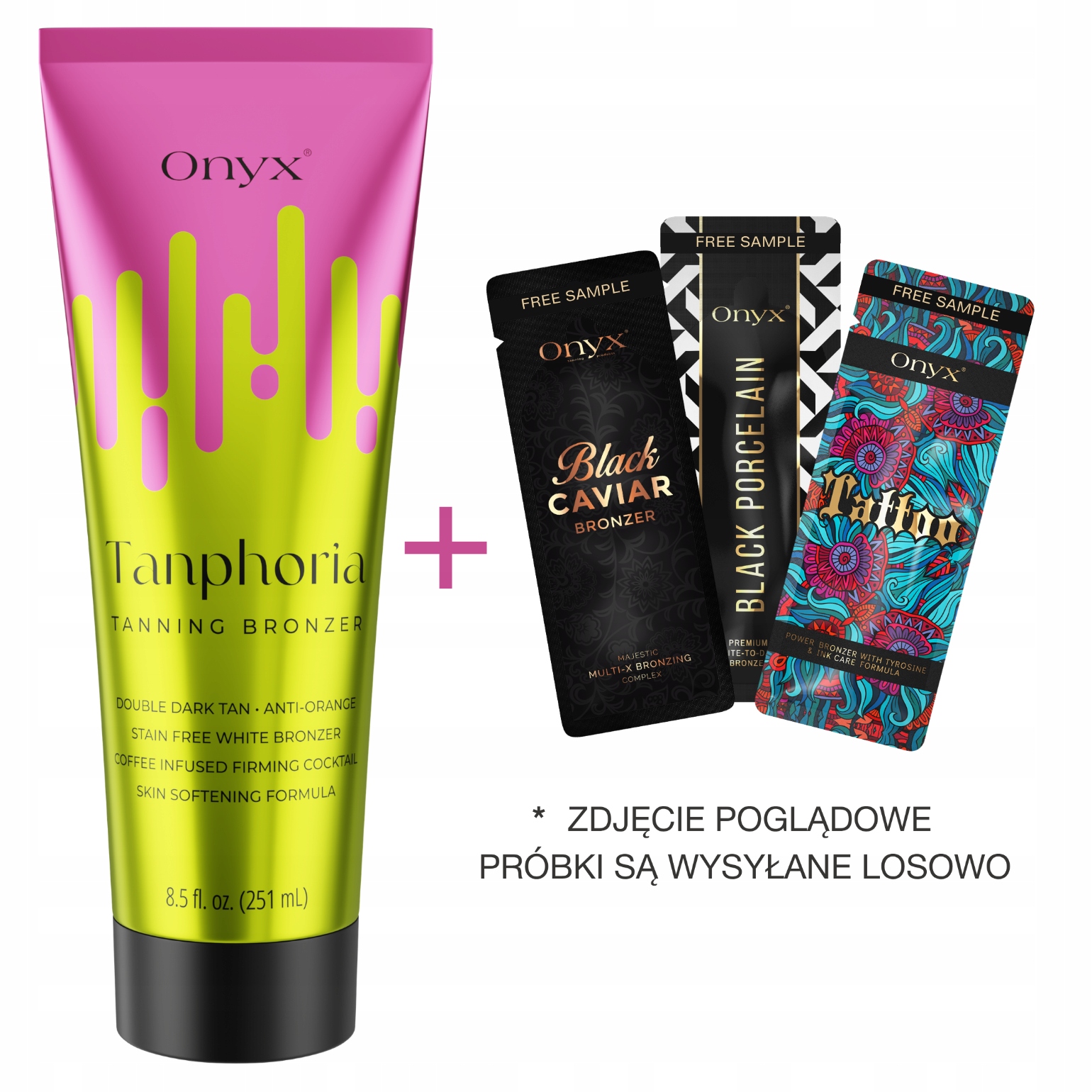 Onyx Tanphoria bronzer na opalování pro efekt hlubokého opálení vzorky