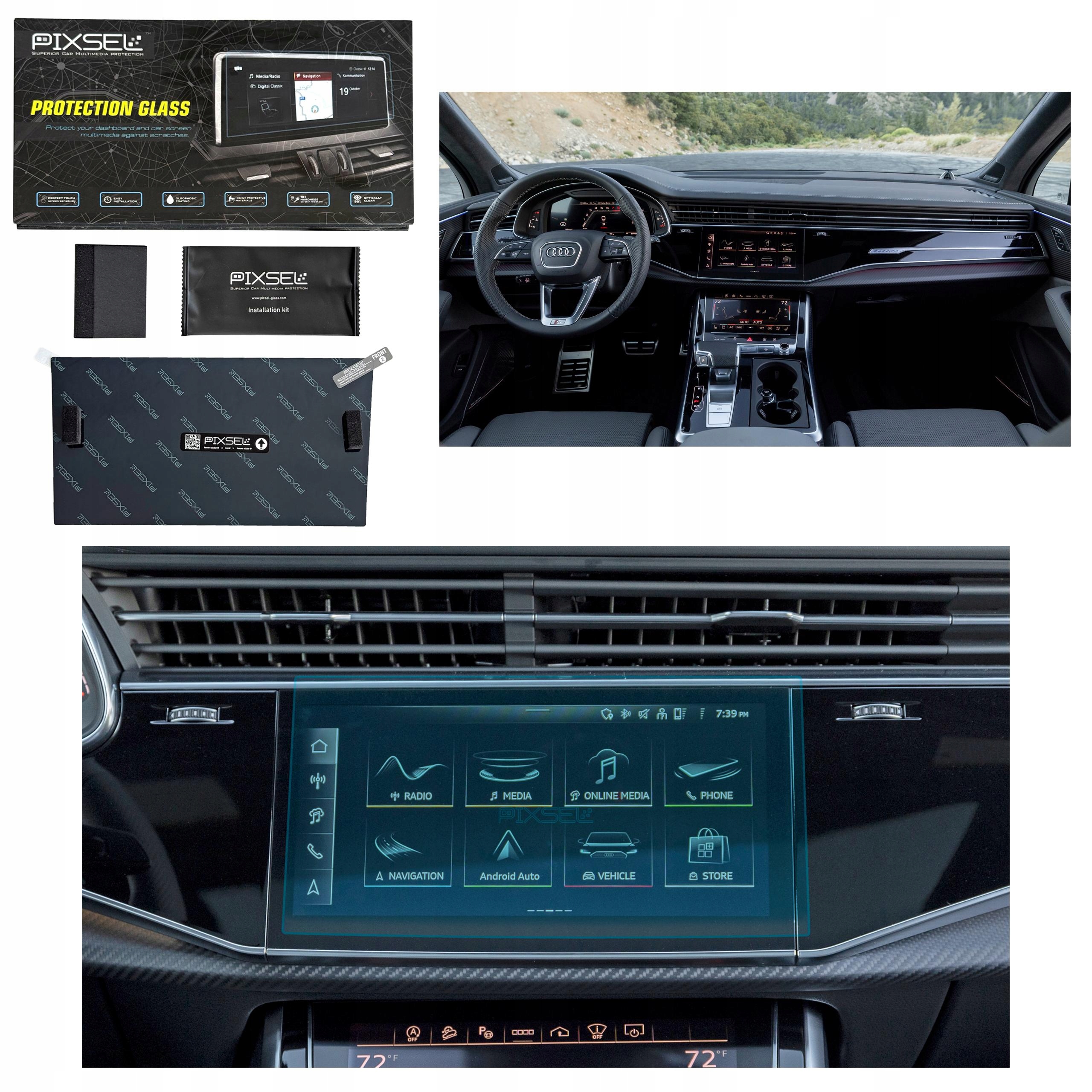 Antyodciskowe Matowe Szkło Ochronne Audi Q7/SQ7/RSQ7-11.3“ 2024-na monitor