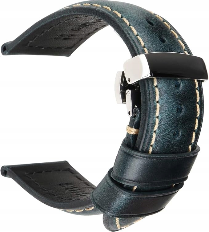 Pásek hodinek z voskované kůže Rezero vintage 18-26 mm pro muže