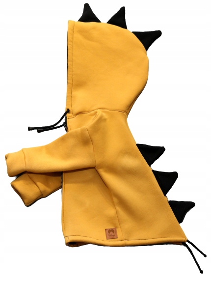 

Bluza parka dino z kolcami musztardowo czarna 128