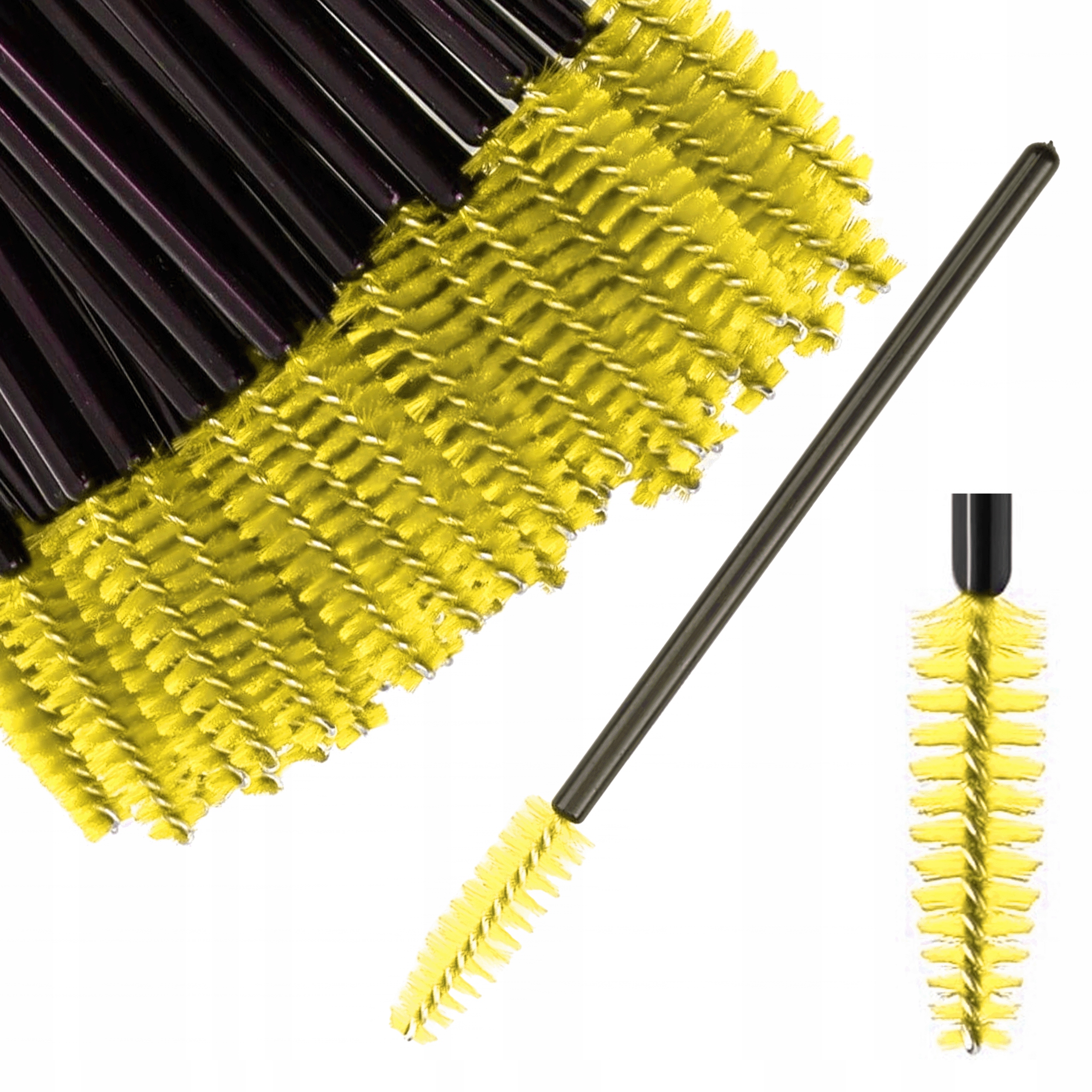 SZCZOTECZKA SPIRALKA DO RZĘS I BRWI CZARNO ŻÓŁTA 50 SZT