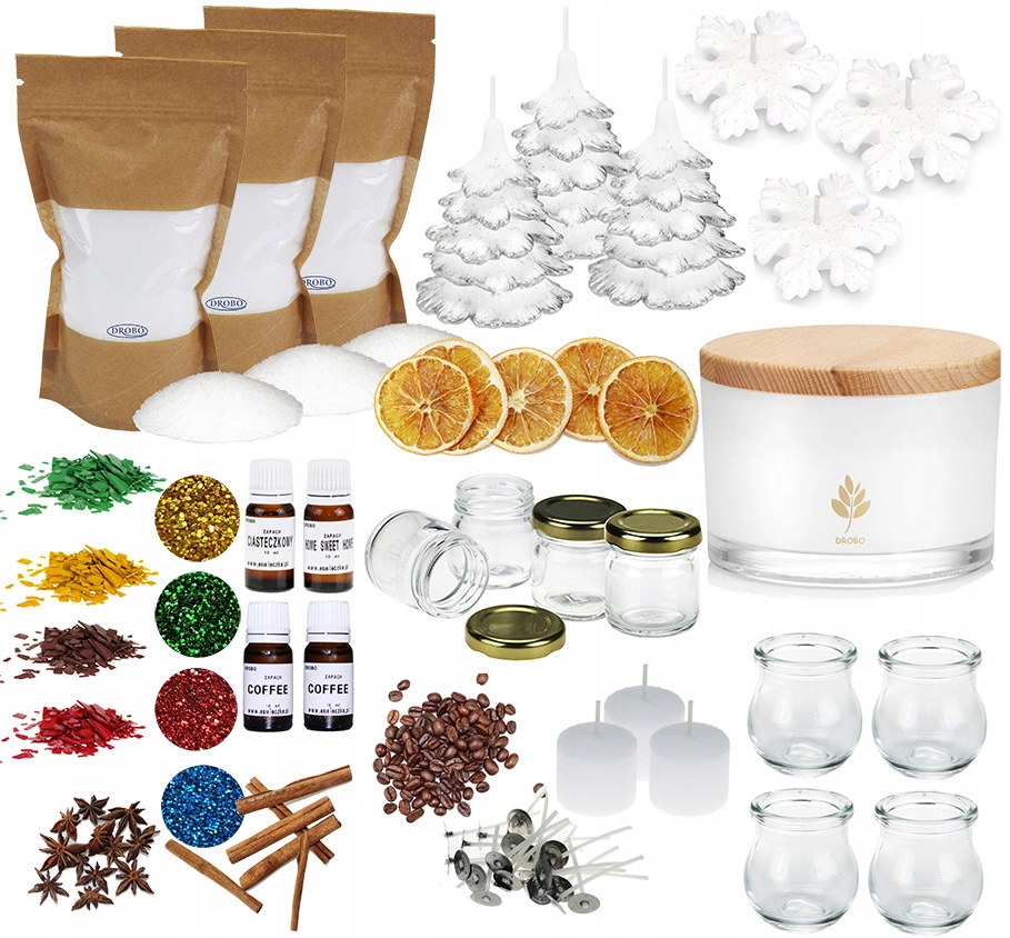 Velká sada na výrobu svíček XXL svíčky pro vánoční dekorace 34