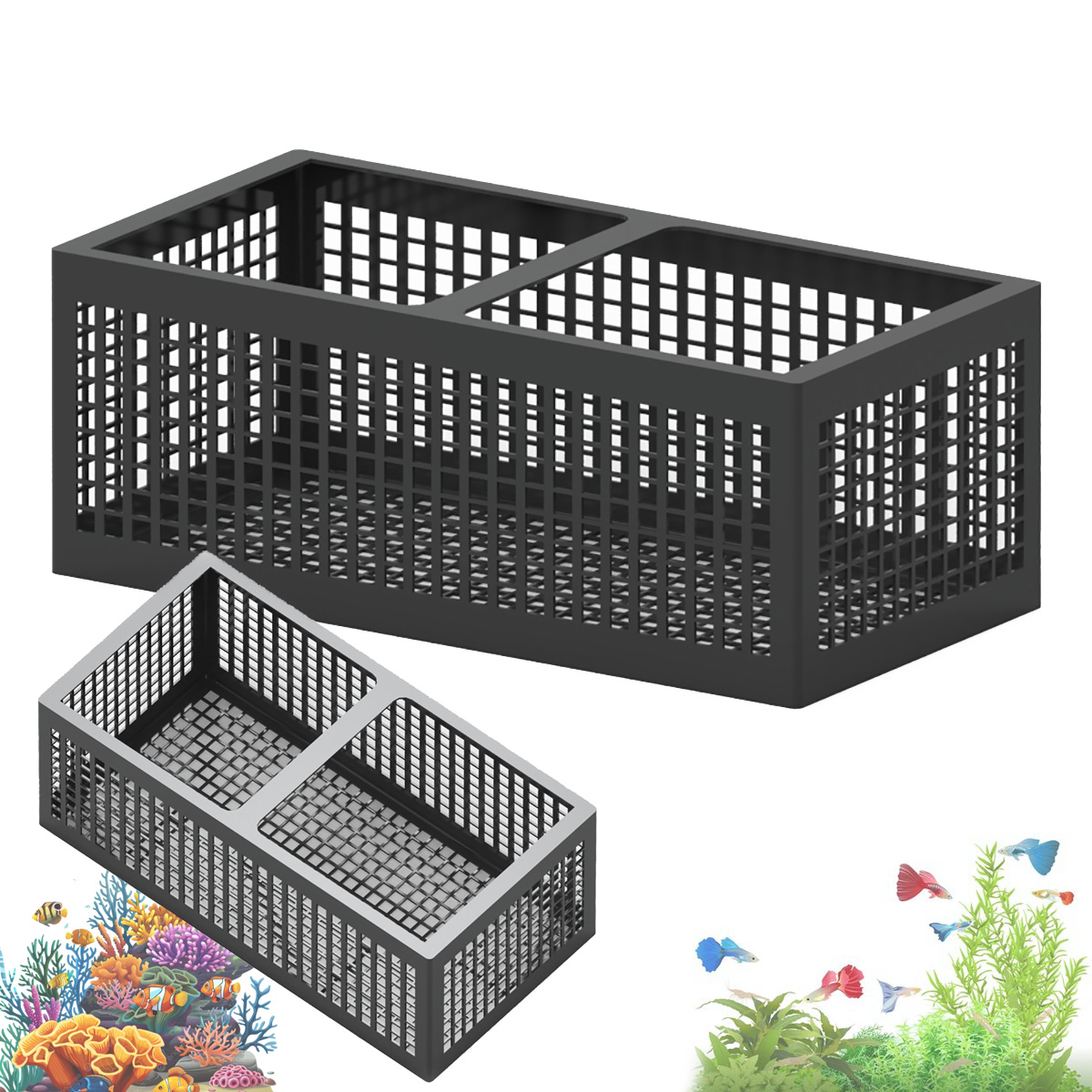 Box na filtrační média 40x20x15 cm koš na filtr do akvária