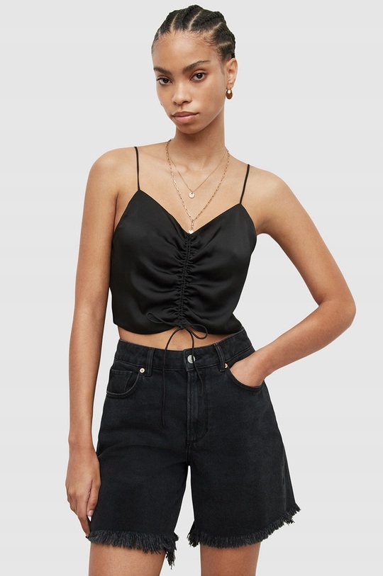 Top se stahovací šňůrkou černý AllSaints 40