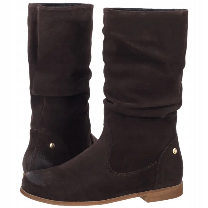 Dámské kožené kozačky Maciejka Čokoládové 05057-31/00-6