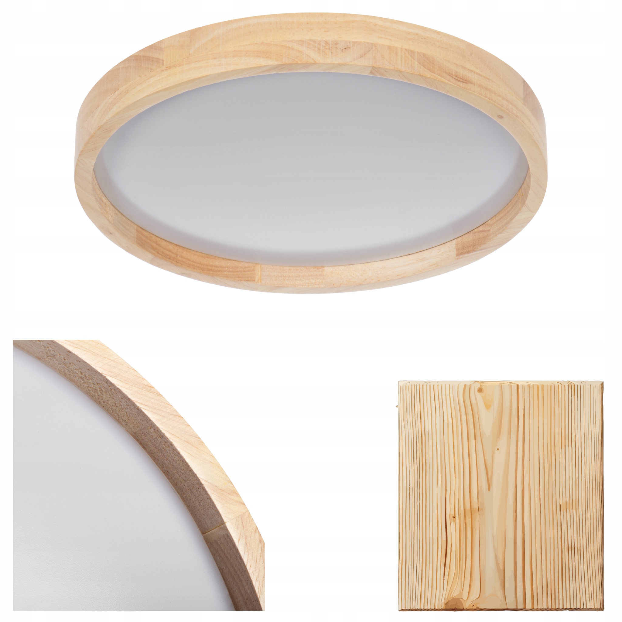 Plafon LED drewno LL PICOF PLAFON1 okrągły 16,5W 27,5cm