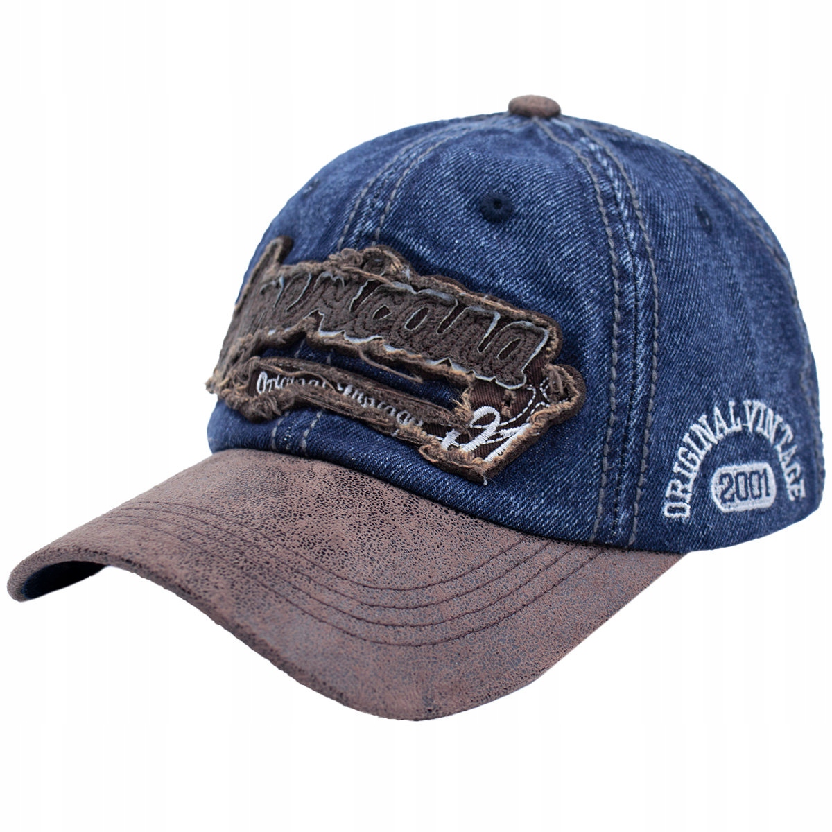 

Czapka z daszkiem Bejsbolówka męska Jeansowa retro