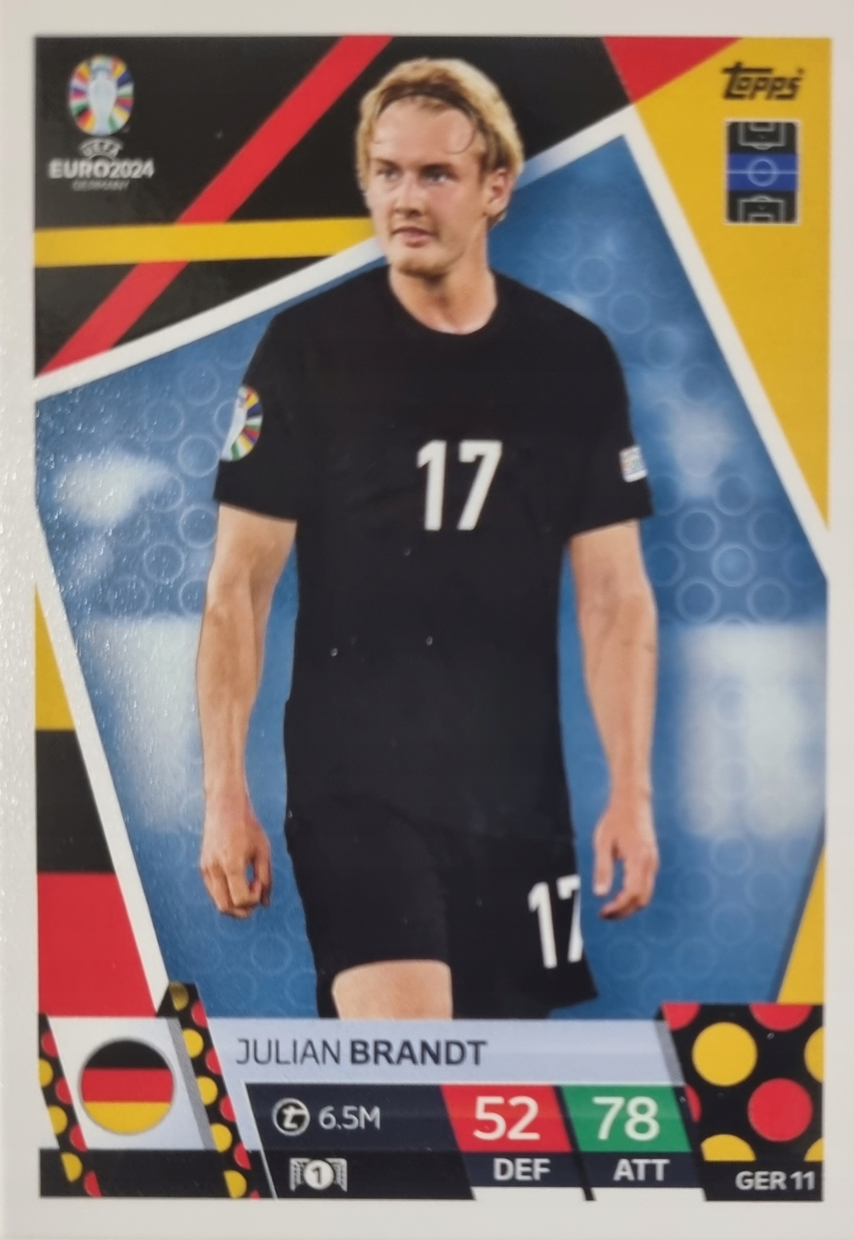 EURO 2024 TOPPS MATCH ATTAX GER 11 JULIAN BRANDT NIEMCY