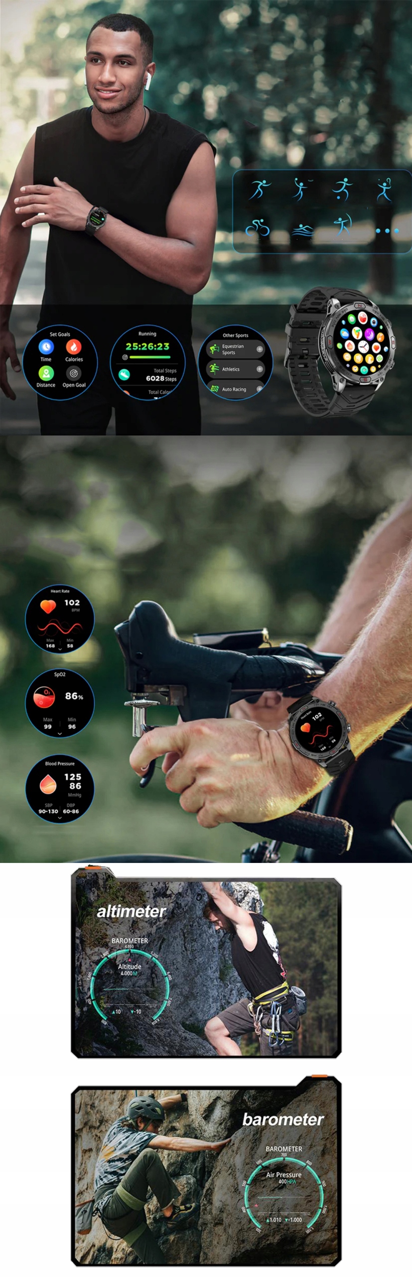 OKOSÓRA KARÓRA WATCH AMOLED 5 ATM SP02 FÉRFI OKOS BESZÉLGETÉS SPORT PULZUS Márka DIAWAY