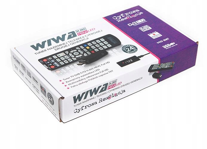 Tuner DVB-T2 Wiwa Mini dekoder tv naziemnej H.265 Marka Wiwa