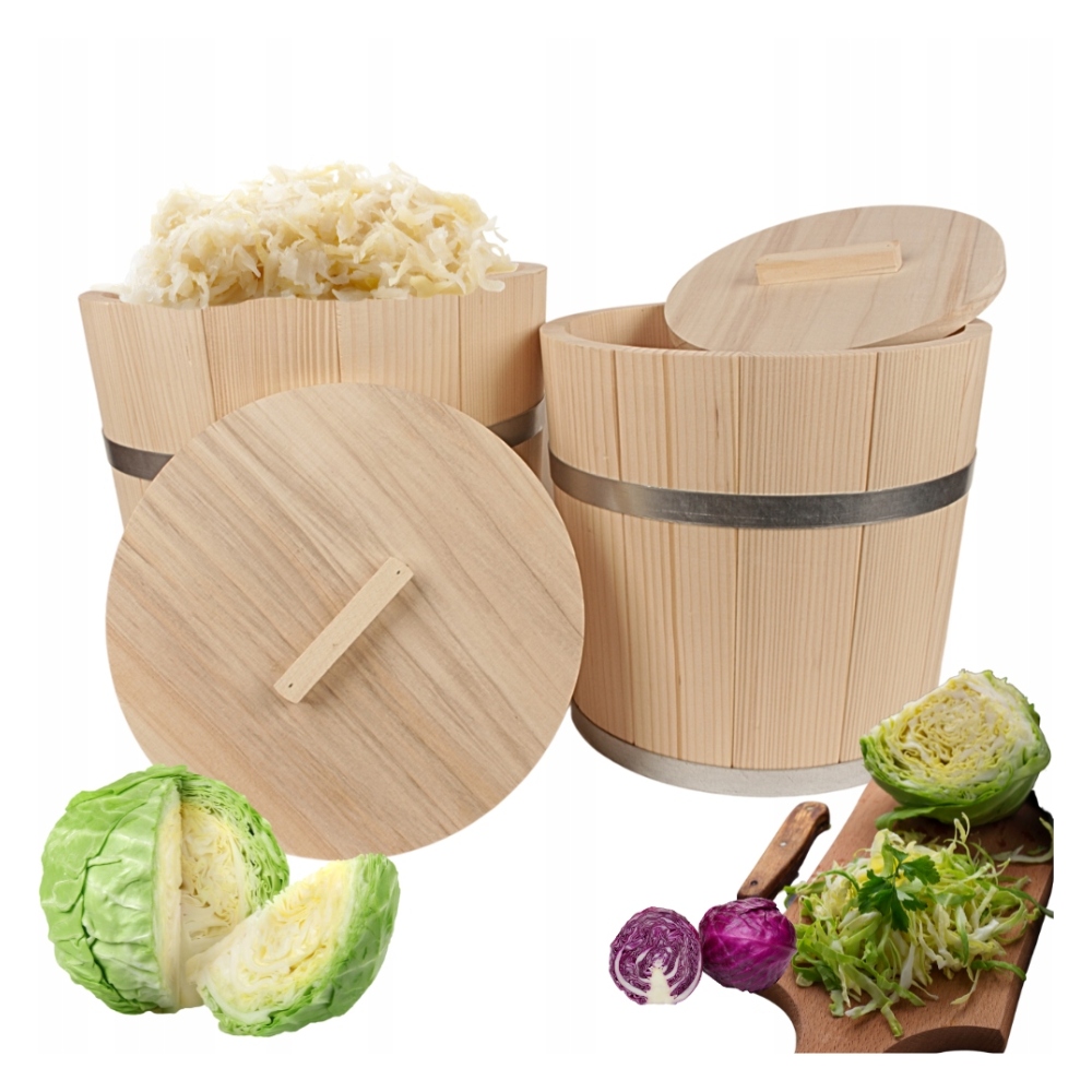 Dřevěný Jedlový Sud K Nakládání Zelí Okurky 10 L S Víkem