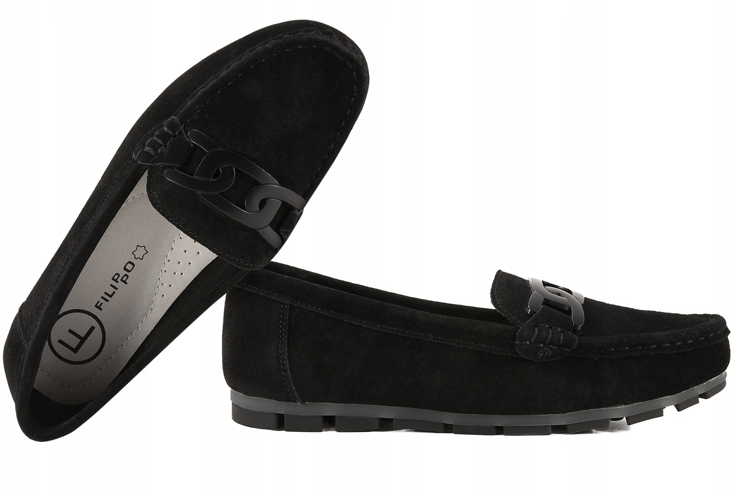 Filippo DP3630 Dámské Polobotky Mokasíny Semišové Kůže černé 36 Černá