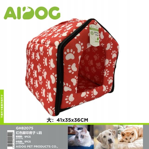 Levně Červený Stan pro zvířata s tlapkami L
