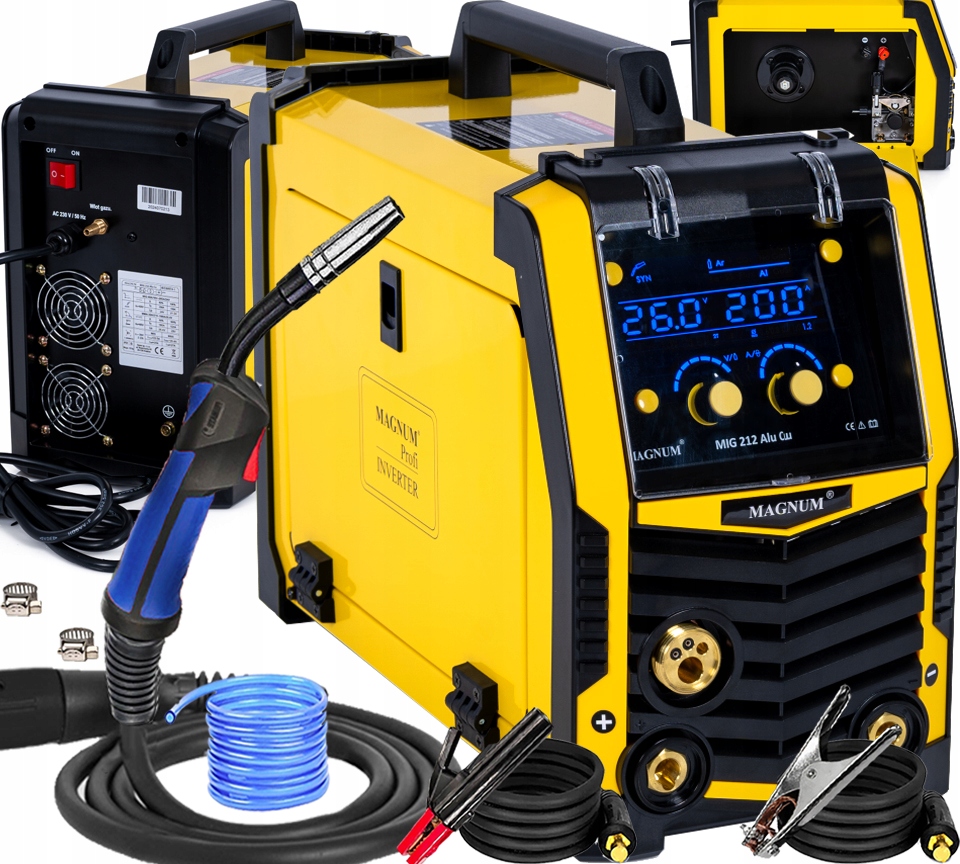 Spawarka Inwertorowa Migomat Magnum Mig 212 Alu Cu Synergia 230V 200A 2T/4T