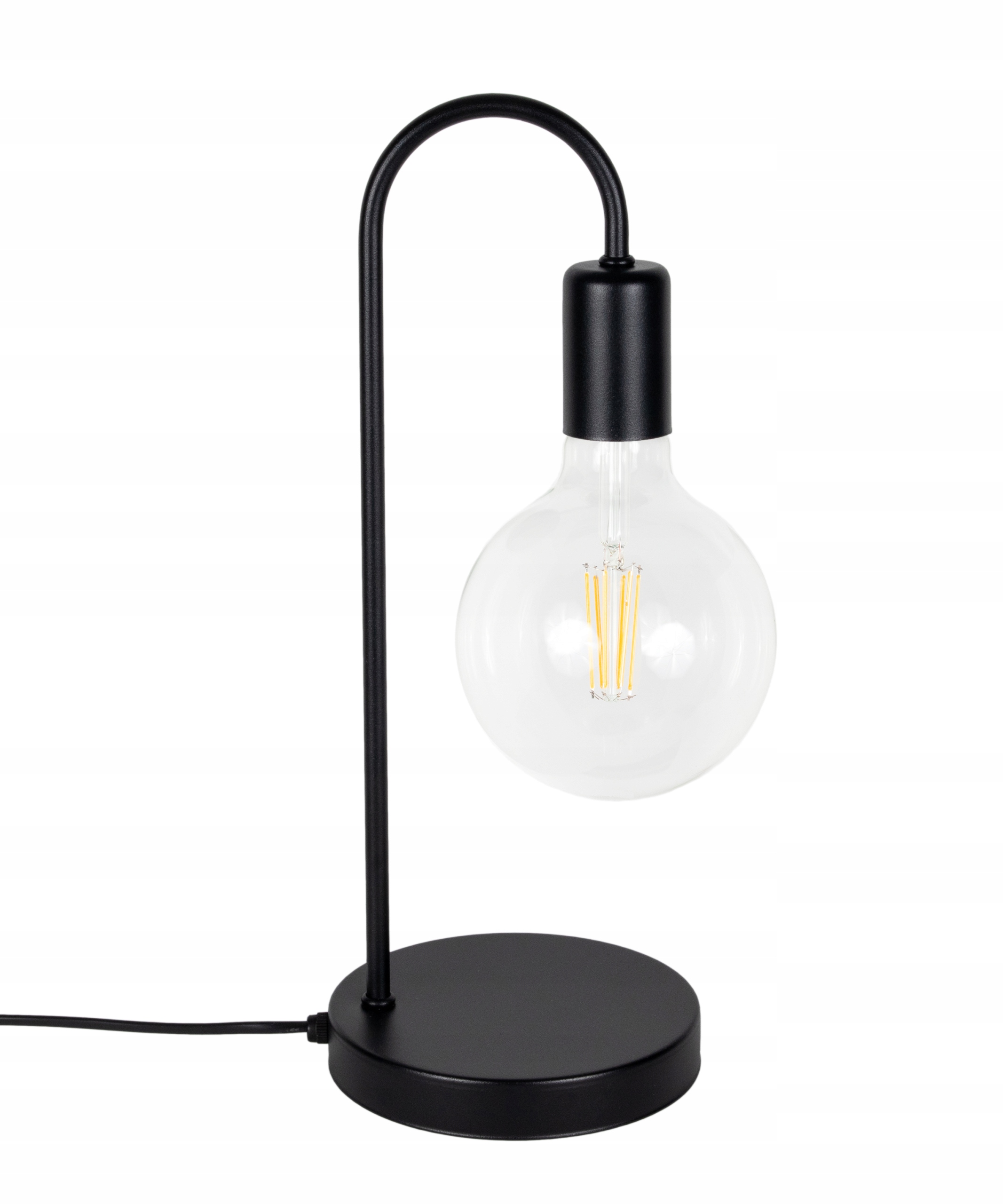 Lampka stołowa nocna czarna prosta loft LED