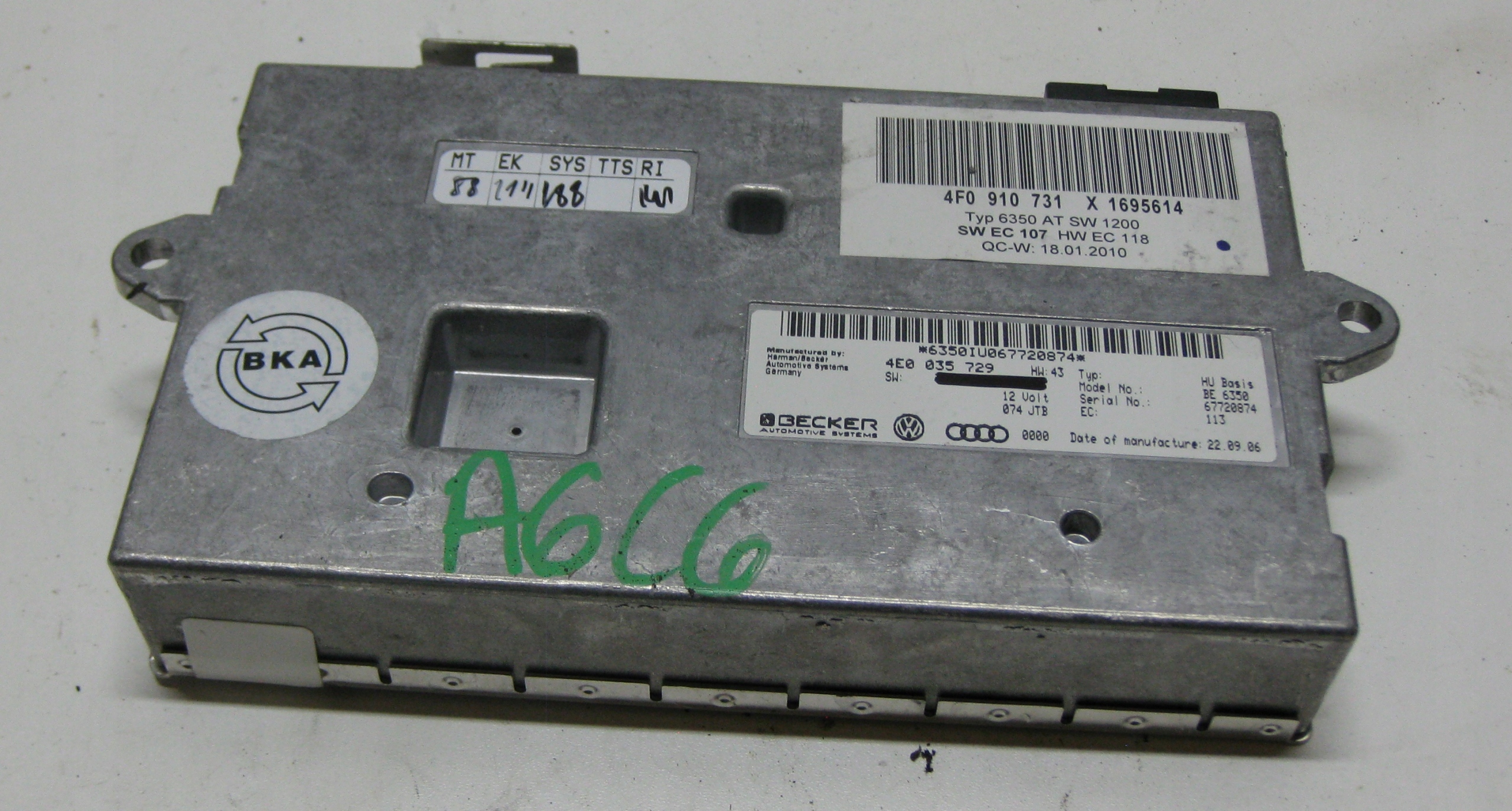 AUDI A6 C6 05R module control unit navigation devices MMI 4E0035729