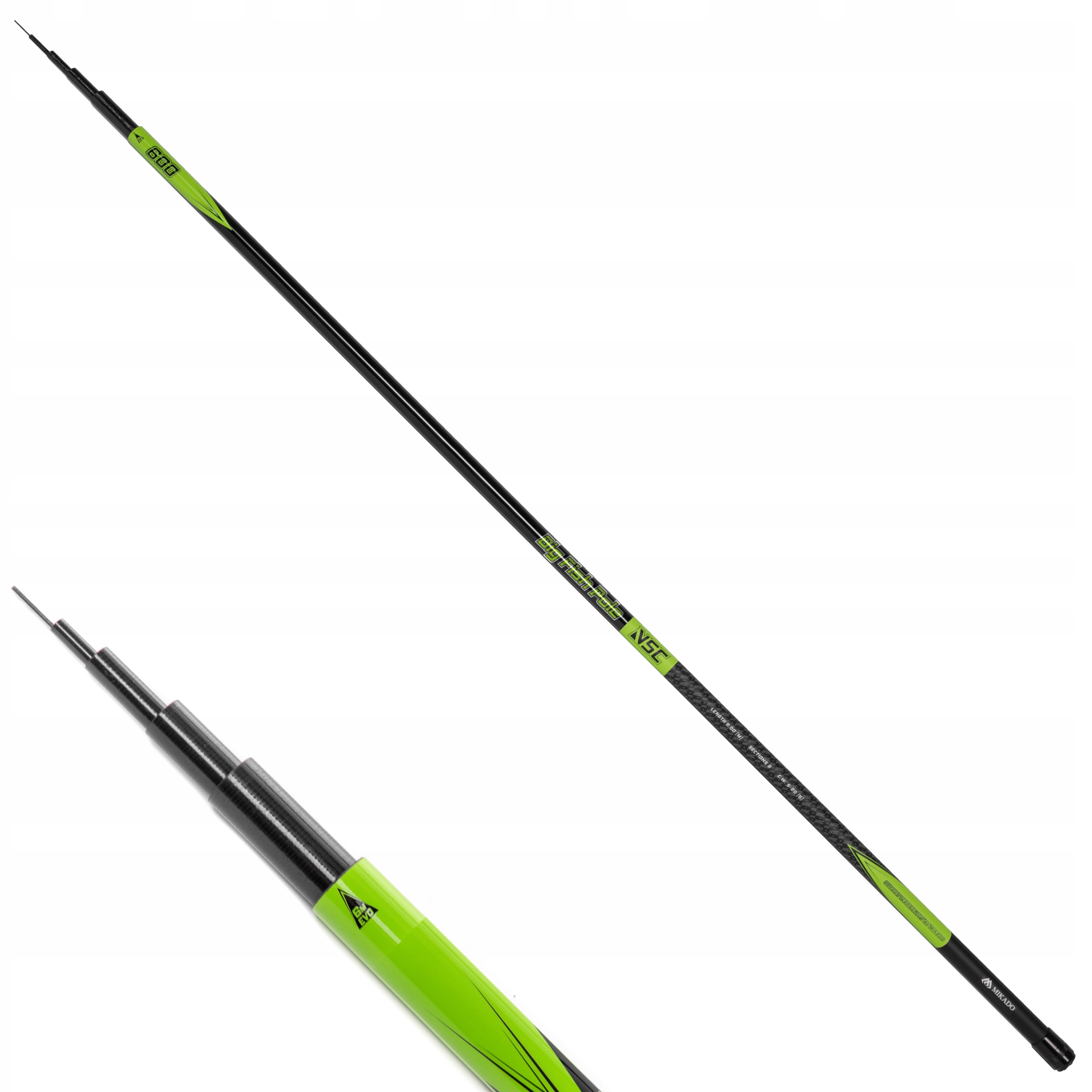 Lekki Węglowy Bat Nsc Big Fish Pole 700 Mikado 7m