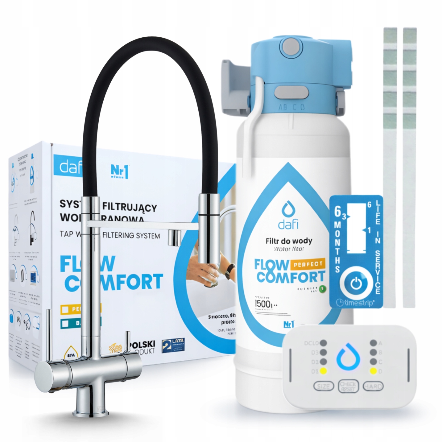 Filtr Na Vodu Dafi Flow Comfort D-1 A Třícestná Kuchyňská Baterie Stříbrná